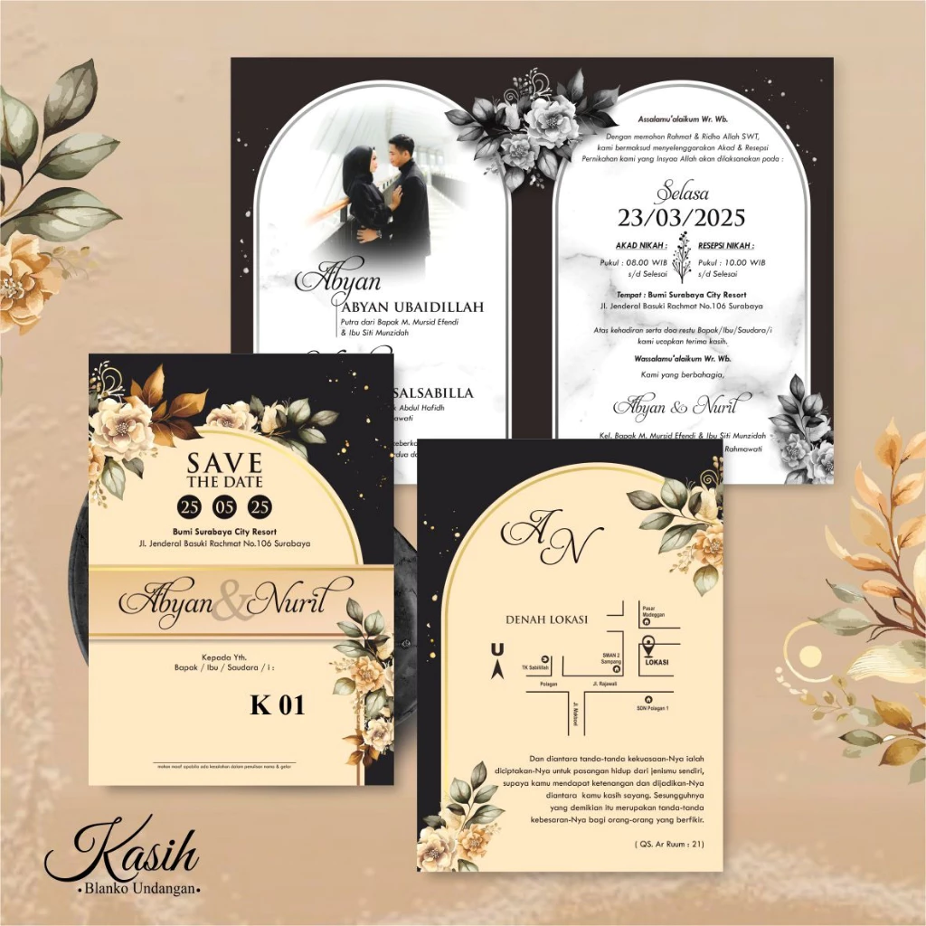 Undangan Pernikahan Murah Full Colour Borderless BC Gramatur 150 Kasih Teknos Indonesia - Gambar 2