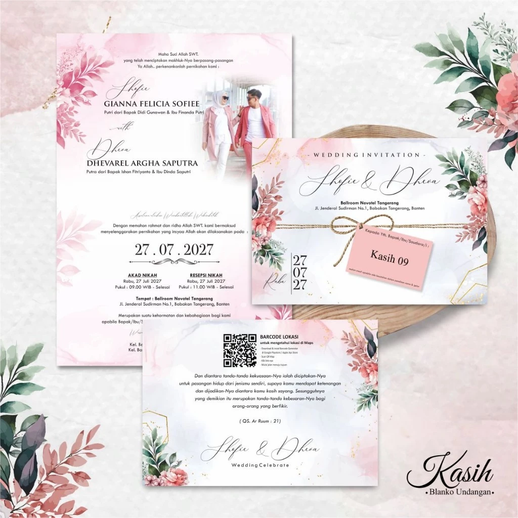 Undangan Pernikahan Murah Full Colour Borderless BC Gramatur 150 Kasih Teknos Indonesia - Gambar 10