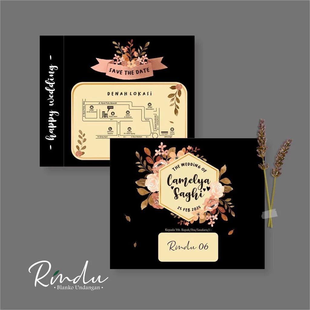 CETAK UNDANGAN PERNIKAHAN ELEGAN MURAH - RINDU - Gambar 3