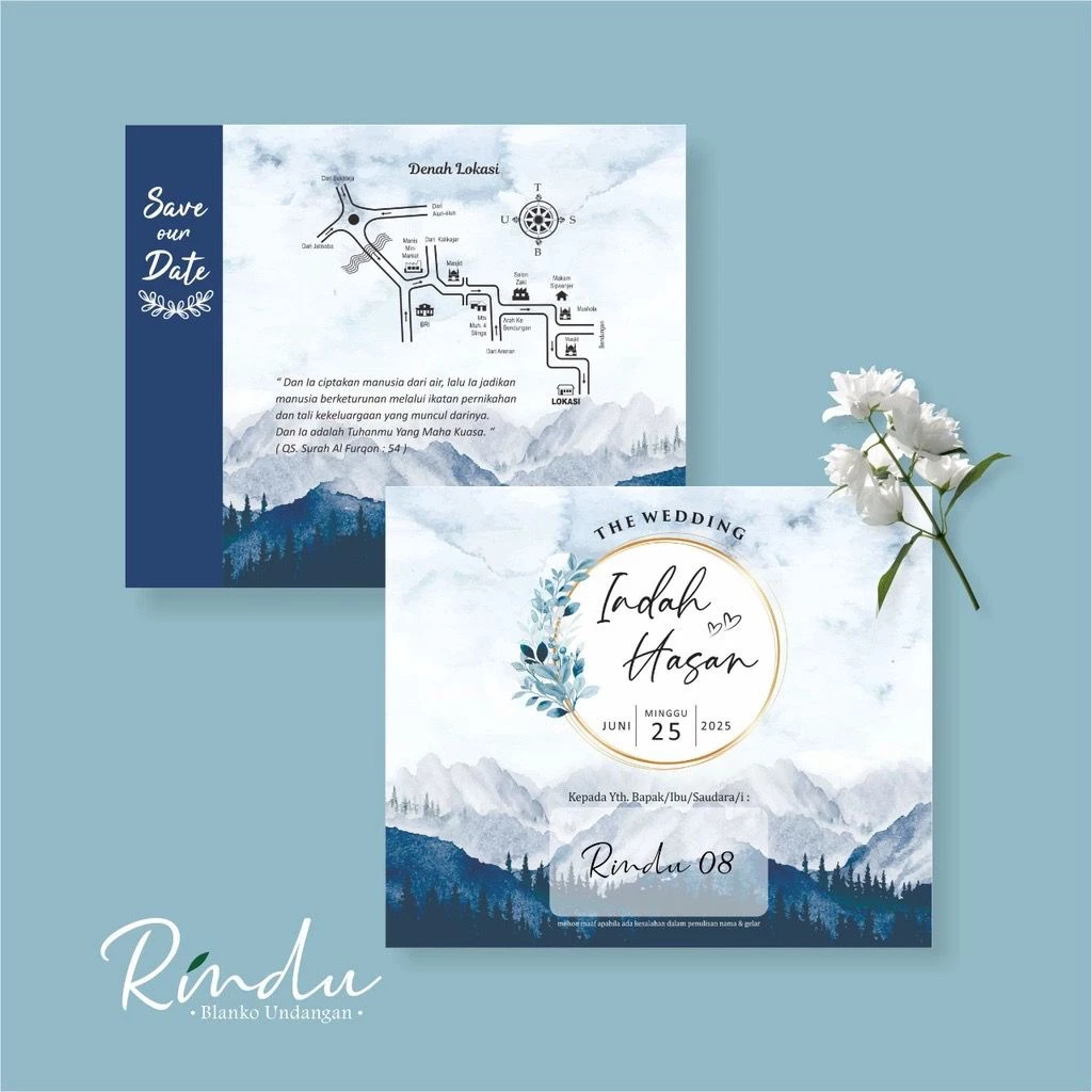 CETAK UNDANGAN PERNIKAHAN ELEGAN MURAH - RINDU - Gambar 5