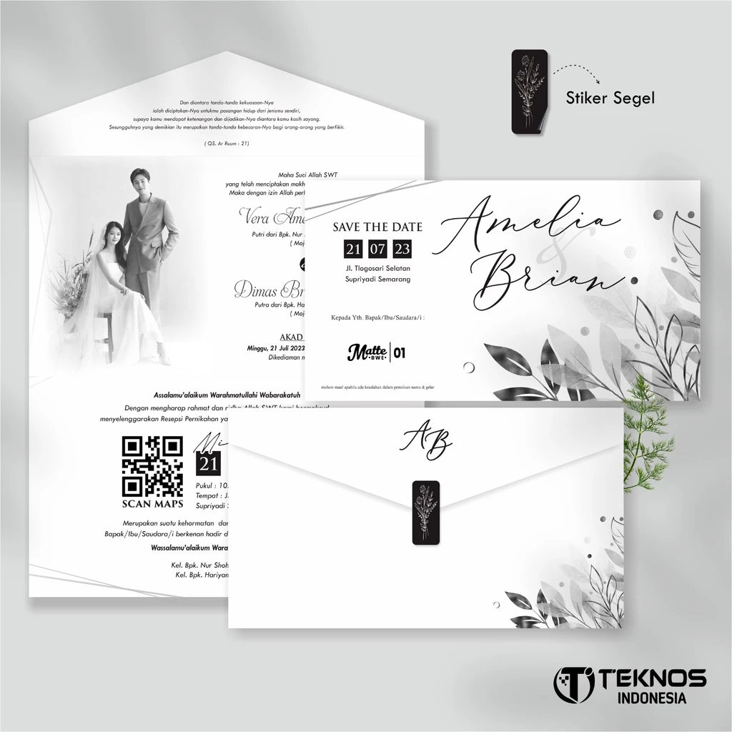 UNDANGAN AMPLOP PERNIKAHAN MATTE BW ENVELOPE - Gambar 2