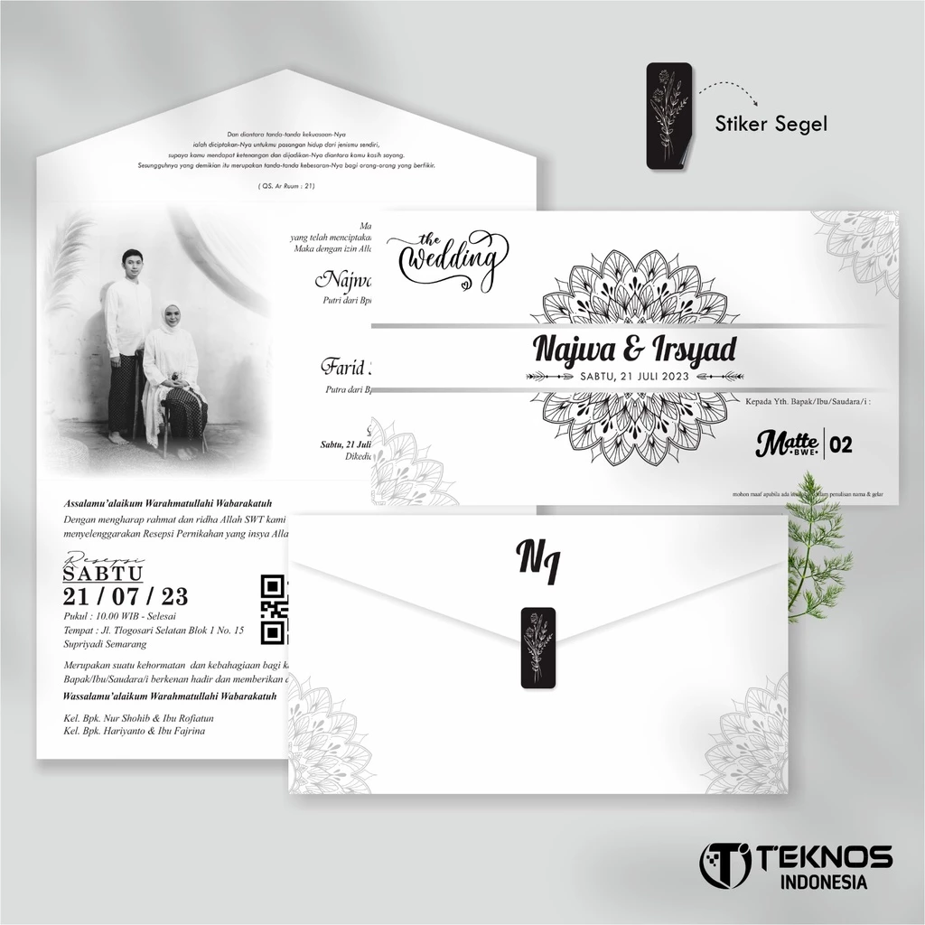 UNDANGAN AMPLOP PERNIKAHAN MATTE BW ENVELOPE - Gambar 3