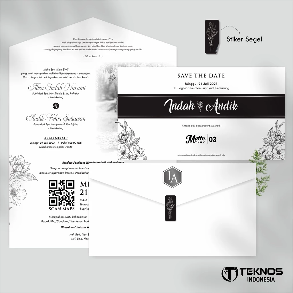 UNDANGAN AMPLOP PERNIKAHAN MATTE BW ENVELOPE - Gambar 4