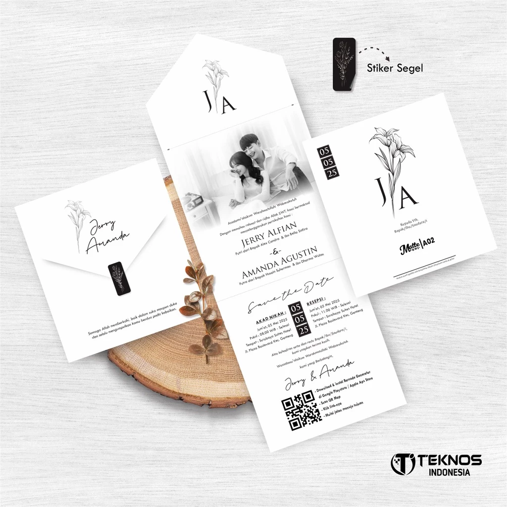 UNDANGAN AMPLOP PERNIKAHAN MATTE BW ENVELOPE - Gambar 8