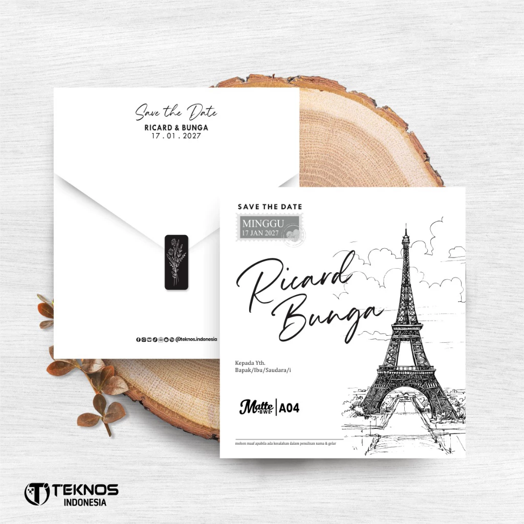 UNDANGAN AMPLOP PERNIKAHAN MATTE BW ENVELOPE - Gambar 10