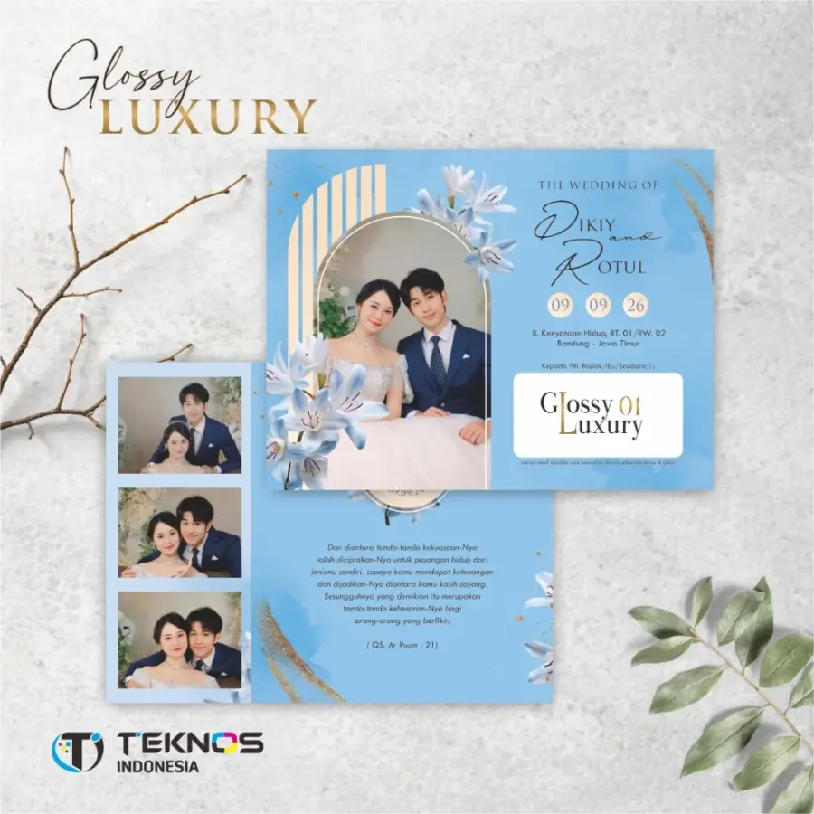 UNDANGAN NIKAH PREMIUM FOTO - UNDANGAN PERNIKAHAN FULLCOLOUR - WEDDING INVITATION GLOSSY LUXURY
