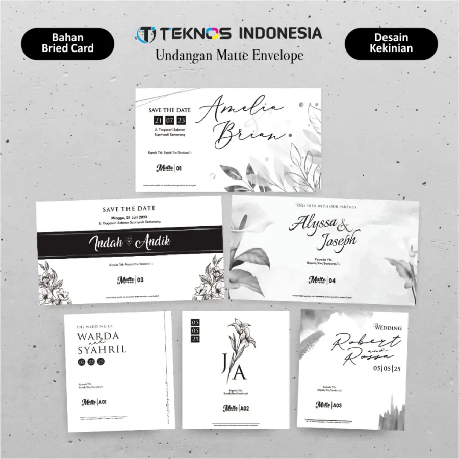 UNDANGAN AMPLOP PERNIKAHAN MATTE BW ENVELOPE