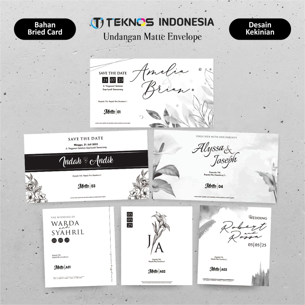 UNDANGAN AMPLOP PERNIKAHAN MATTE BW ENVELOPE