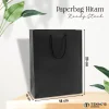 PAPER BAG HITAM - TAS SOUVENIR PERNIKAHAN BAHAN SOFT KARTON ECER READY STOCK - HITAM UK 18X23X10