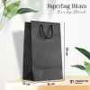 PAPER BAG HITAM - TAS SOUVENIR PERNIKAHAN BAHAN SOFT KARTON ECER READY STOCK - HITAM UK 15X25X10