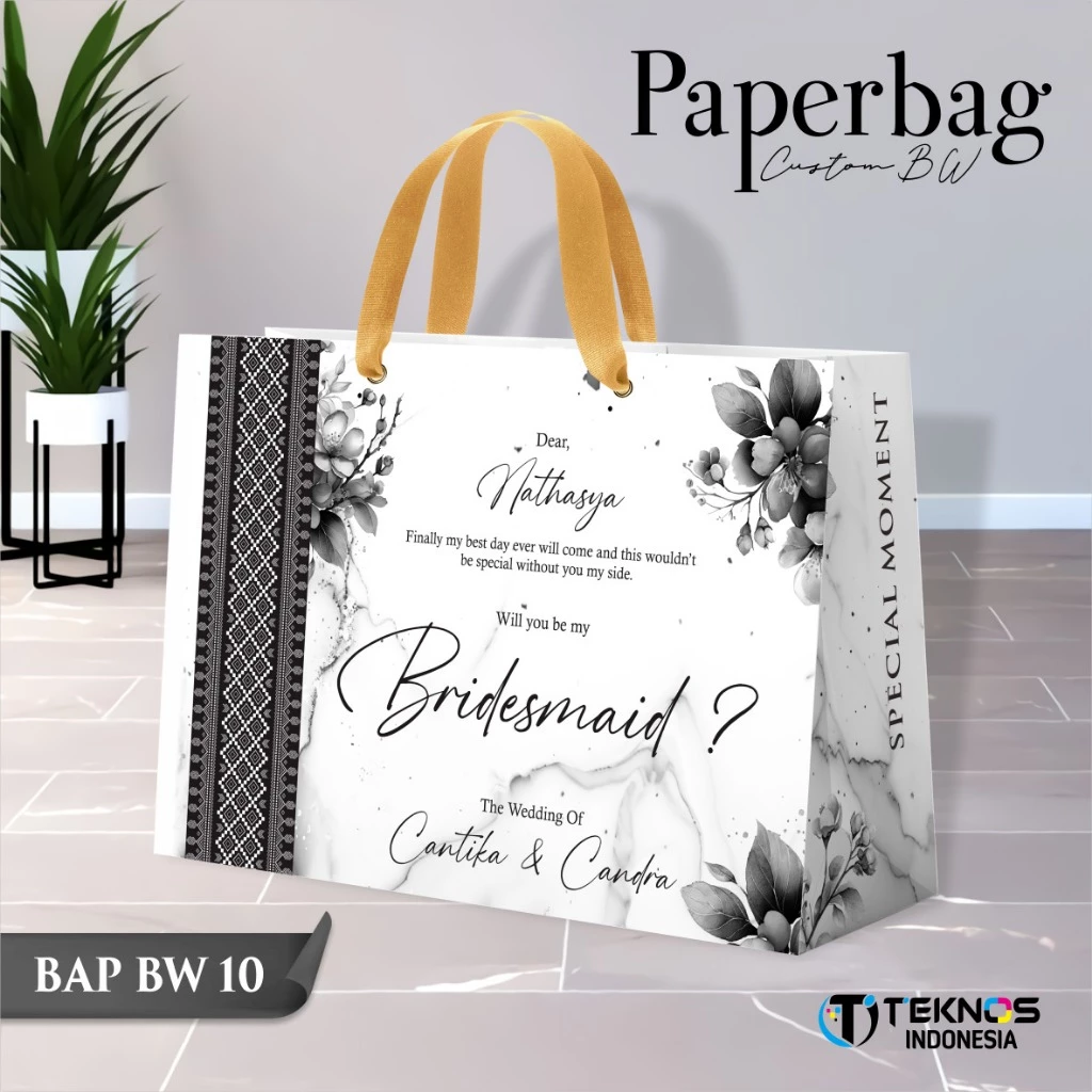 PAPER BAG WEDDING CUSTOM FOTO BW - PAPERBAG BRIDESMAID KERTAS TEBAL - PAPERBAG KUALITAS PREMIUM BAP BW - Gambar 11