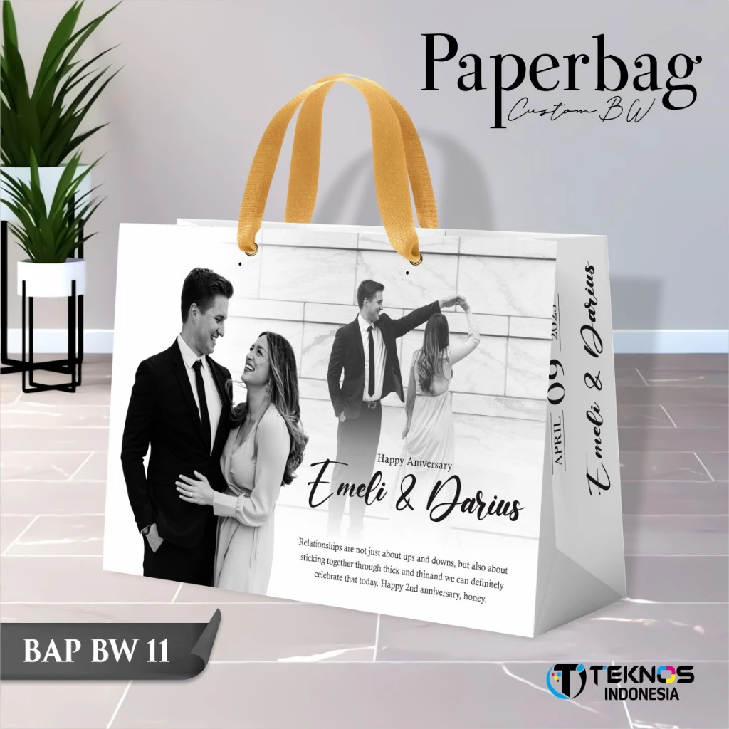 PAPER BAG WEDDING CUSTOM FOTO BW - PAPERBAG BRIDESMAID KERTAS TEBAL - PAPERBAG KUALITAS PREMIUM BAP BW - Gambar 12