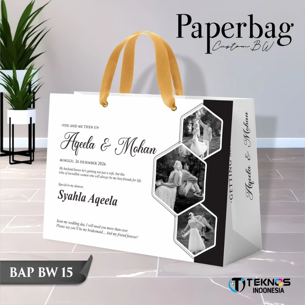 PAPER BAG WEDDING CUSTOM FOTO BW - PAPERBAG BRIDESMAID KERTAS TEBAL - PAPERBAG KUALITAS PREMIUM BAP BW - Gambar 16