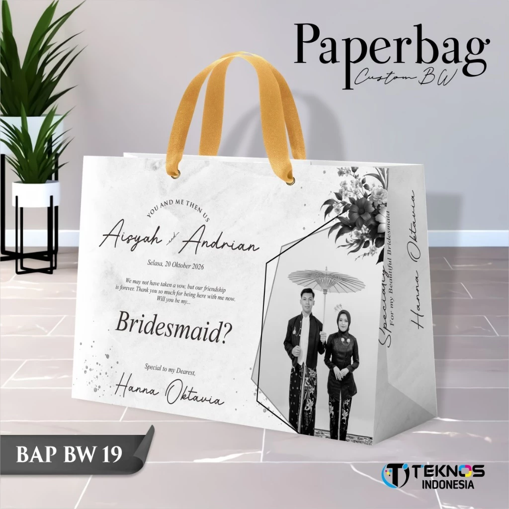 PAPER BAG WEDDING CUSTOM FOTO BW - PAPERBAG BRIDESMAID KERTAS TEBAL - PAPERBAG KUALITAS PREMIUM BAP BW - Gambar 20