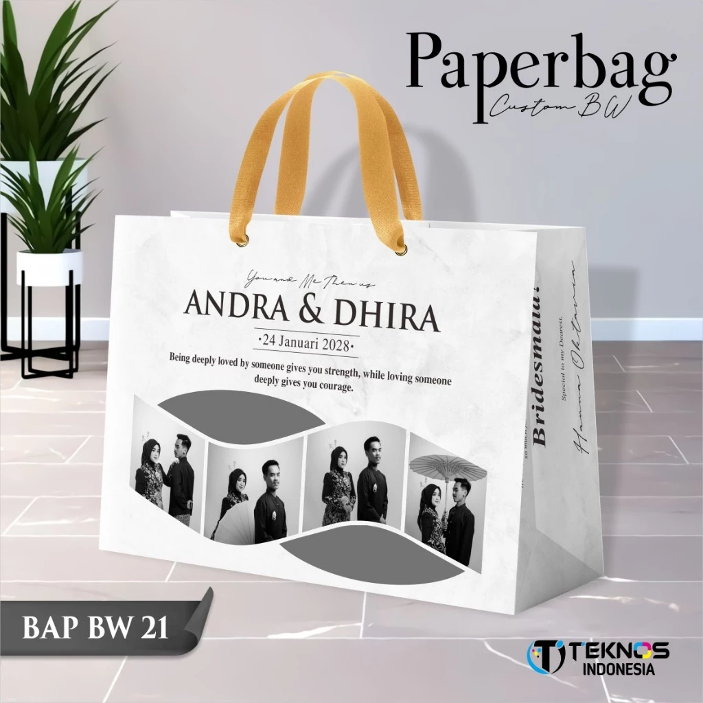 PAPER BAG WEDDING CUSTOM FOTO BW - PAPERBAG BRIDESMAID KERTAS TEBAL - PAPERBAG KUALITAS PREMIUM BAP BW - Gambar 22