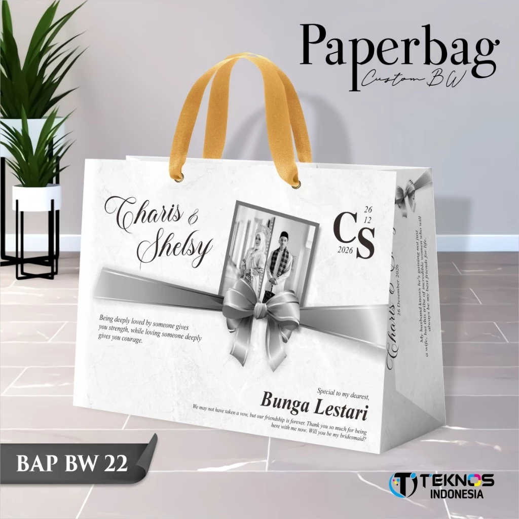 PAPER BAG WEDDING CUSTOM FOTO BW - PAPERBAG BRIDESMAID KERTAS TEBAL - PAPERBAG KUALITAS PREMIUM BAP BW - Gambar 23