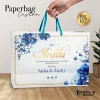 PAPER BAG BRIDESMAID CUSTOM - TAS PAPER BAG BRIDESMAID SIMPLE ELEGANT BAHAN BRIEF CARD - BBC - BBC 07-BLUE