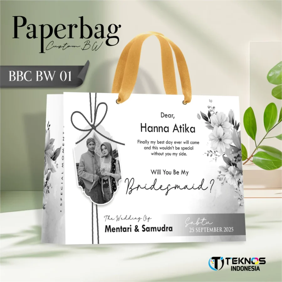 PAPER BAG CUSTOM TEMA BW - PAPERBAG BAHAN BC FREE FOTO BW - PAPER BAG WEDDING CUSTOM BBC BW