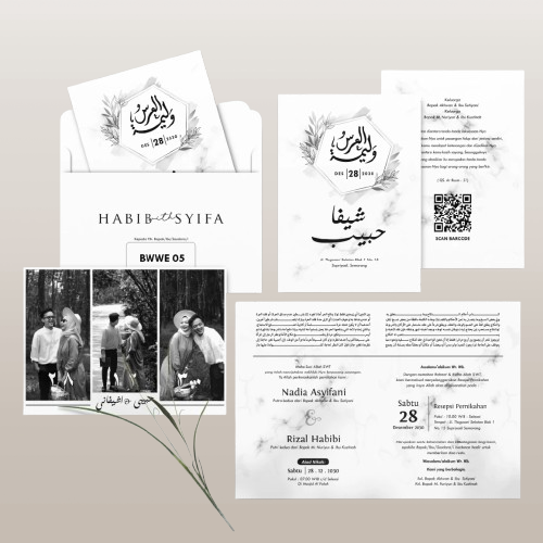 CETAK UNDANGAN AMPLOP PERNIKAHAN FOTO BW ELEGAN - SURAT UNDANGAN PERNIKAHAN AMPLOP BWWE
