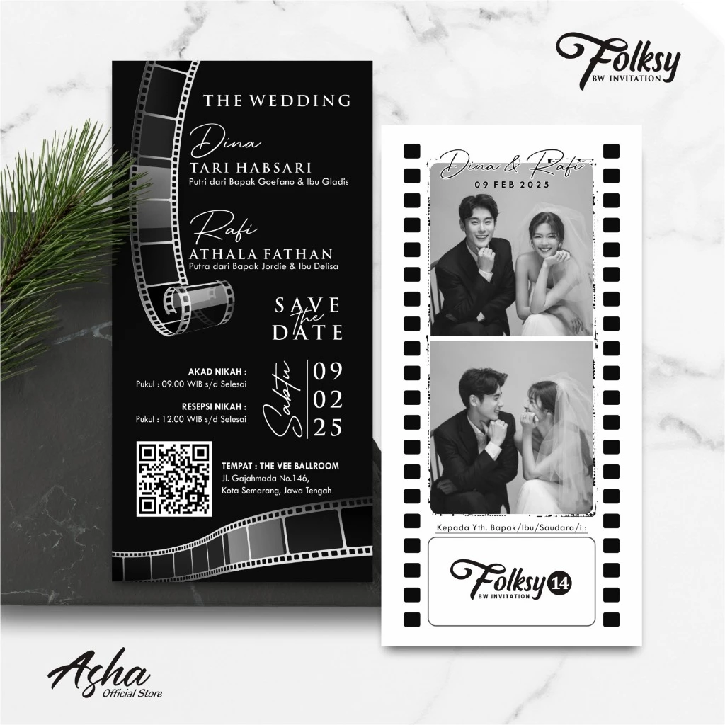 SIMPLE AND ELEGANT WEDDING INVITATION - FOLKSY BW INVITATIONS - Gambar 23