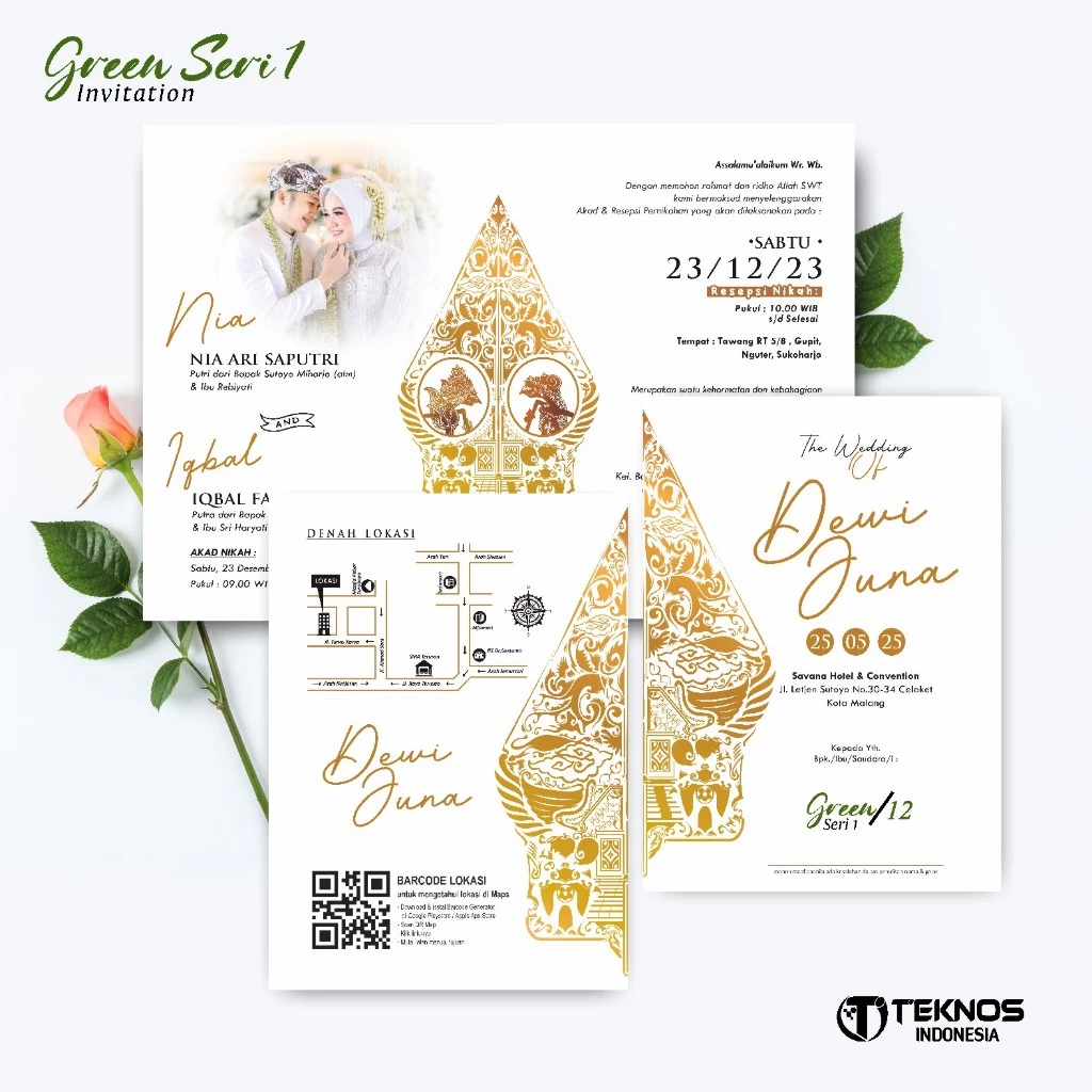 UNDANGAN PERNIKAHAN MURAH - UNDANGAN NIKAH BORDERLESS - UNDANGAN FULLCOLOR GREEN - Gambar 13