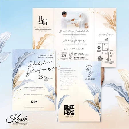 Undangan Pernikahan Murah Full Colour Borderless BC Gramatur 150 Kasih Teknos Indonesia