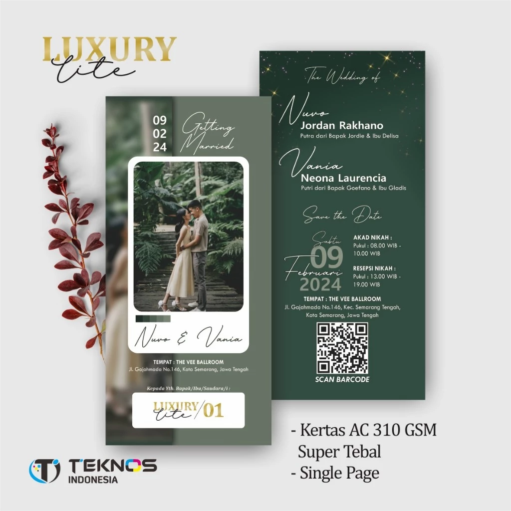 UNDANGAN PERNIKAHAN ELEGANT CUSTOM COLOUR - UNDANGAN PERNIKAHAN AESTHETIC LUXURY LITE - Gambar 2