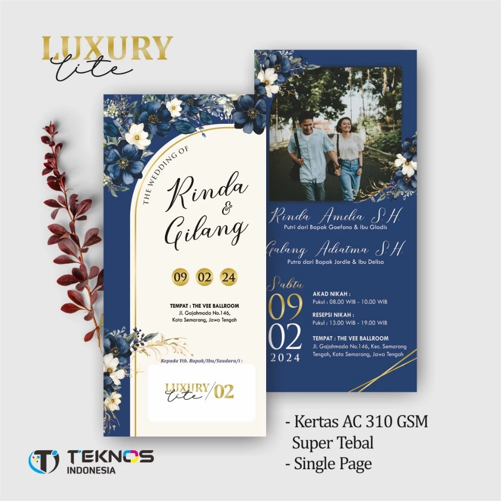UNDANGAN PERNIKAHAN ELEGANT CUSTOM COLOUR - UNDANGAN PERNIKAHAN AESTHETIC LUXURY LITE - Gambar 3
