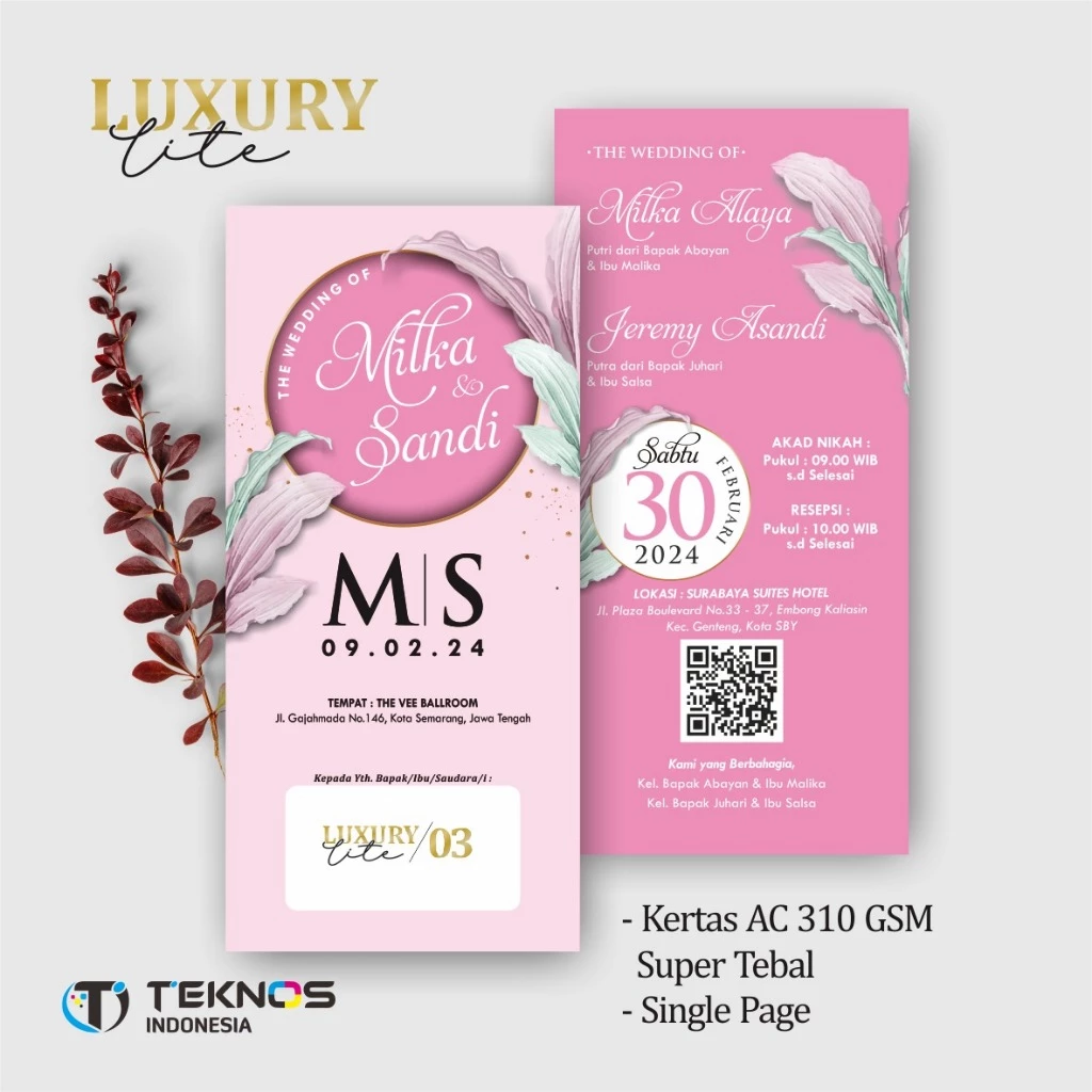 UNDANGAN PERNIKAHAN ELEGANT CUSTOM COLOUR - UNDANGAN PERNIKAHAN AESTHETIC LUXURY LITE - Gambar 4