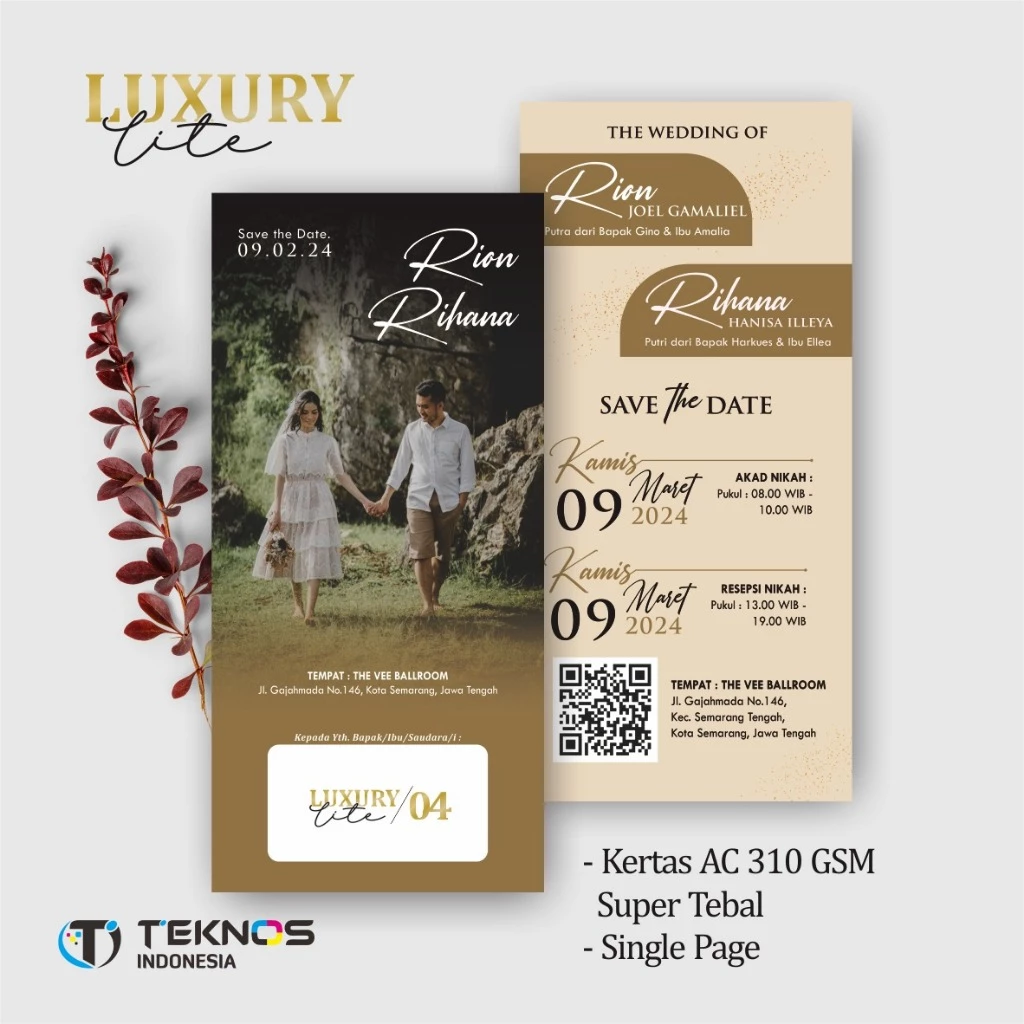 UNDANGAN PERNIKAHAN ELEGANT CUSTOM COLOUR - UNDANGAN PERNIKAHAN AESTHETIC LUXURY LITE - Gambar 5