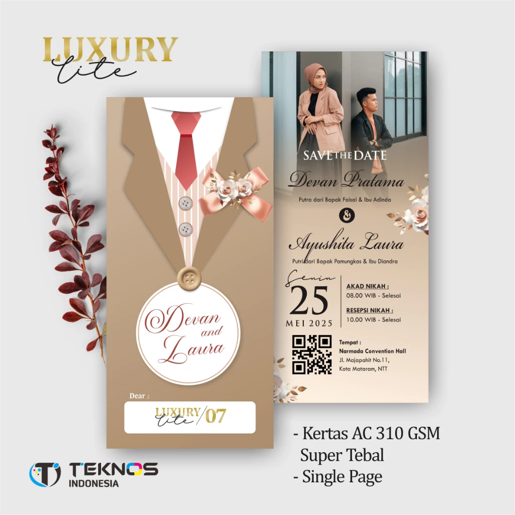 UNDANGAN PERNIKAHAN ELEGANT CUSTOM COLOUR - UNDANGAN PERNIKAHAN AESTHETIC LUXURY LITE - Gambar 8