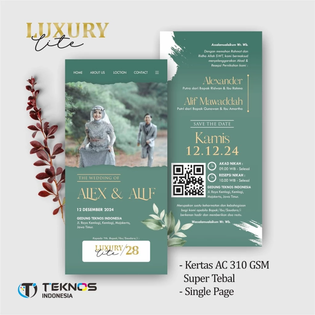 UNDANGAN PERNIKAHAN ELEGANT CUSTOM COLOUR - UNDANGAN PERNIKAHAN AESTHETIC LUXURY LITE - Gambar 29