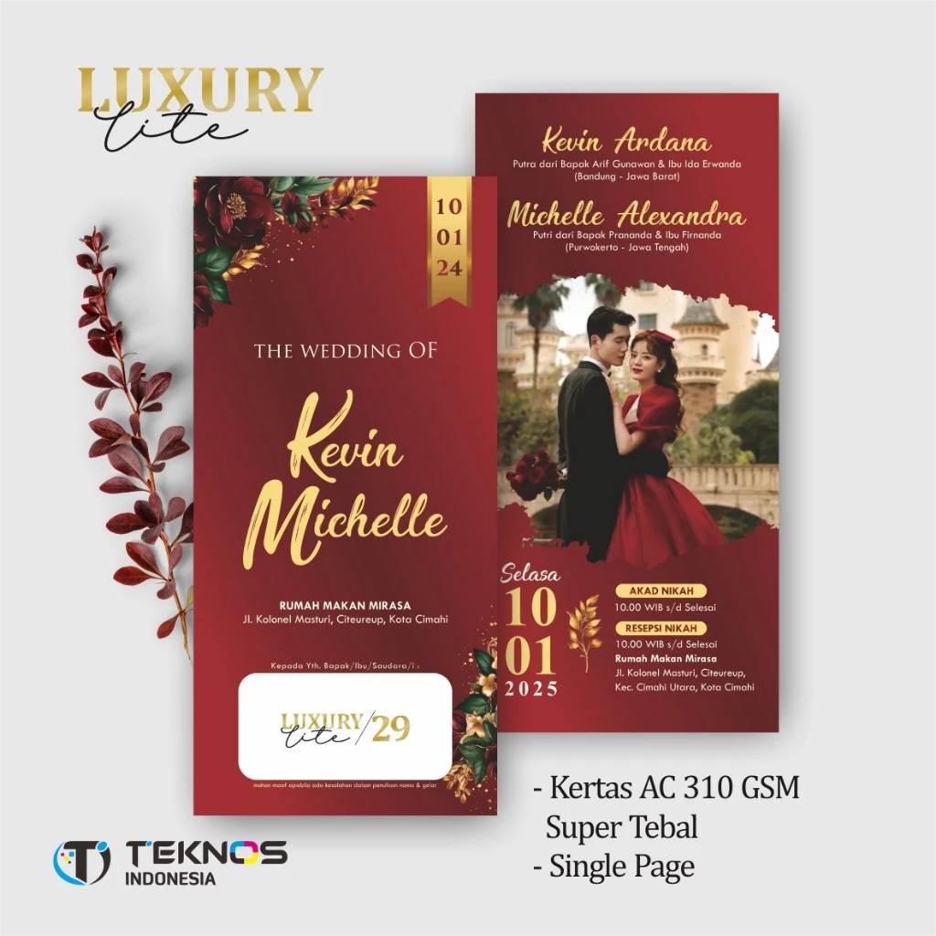 UNDANGAN PERNIKAHAN ELEGANT CUSTOM COLOUR - UNDANGAN PERNIKAHAN AESTHETIC LUXURY LITE - Gambar 30