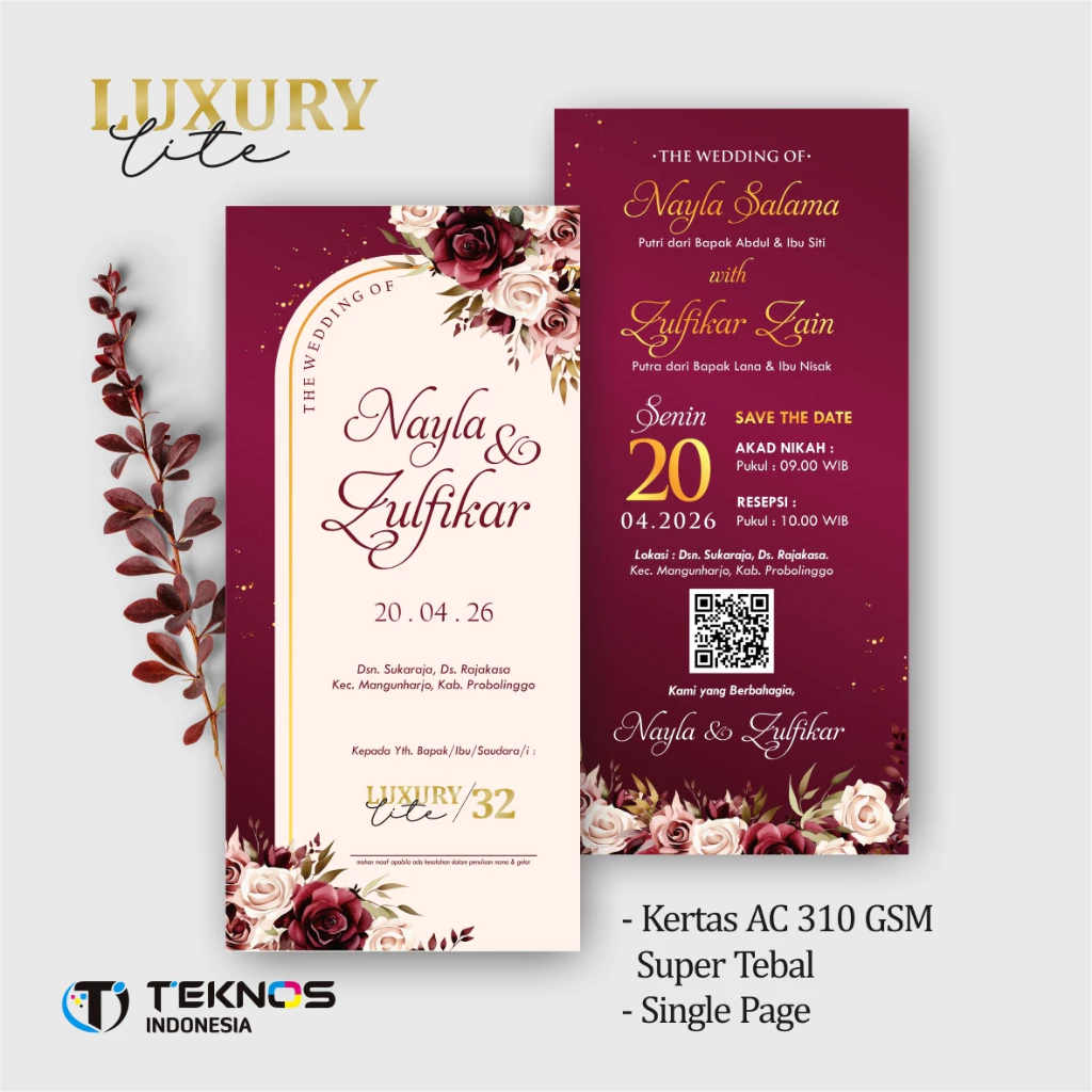 UNDANGAN PERNIKAHAN ELEGANT CUSTOM COLOUR - UNDANGAN PERNIKAHAN AESTHETIC LUXURY LITE - Gambar 33