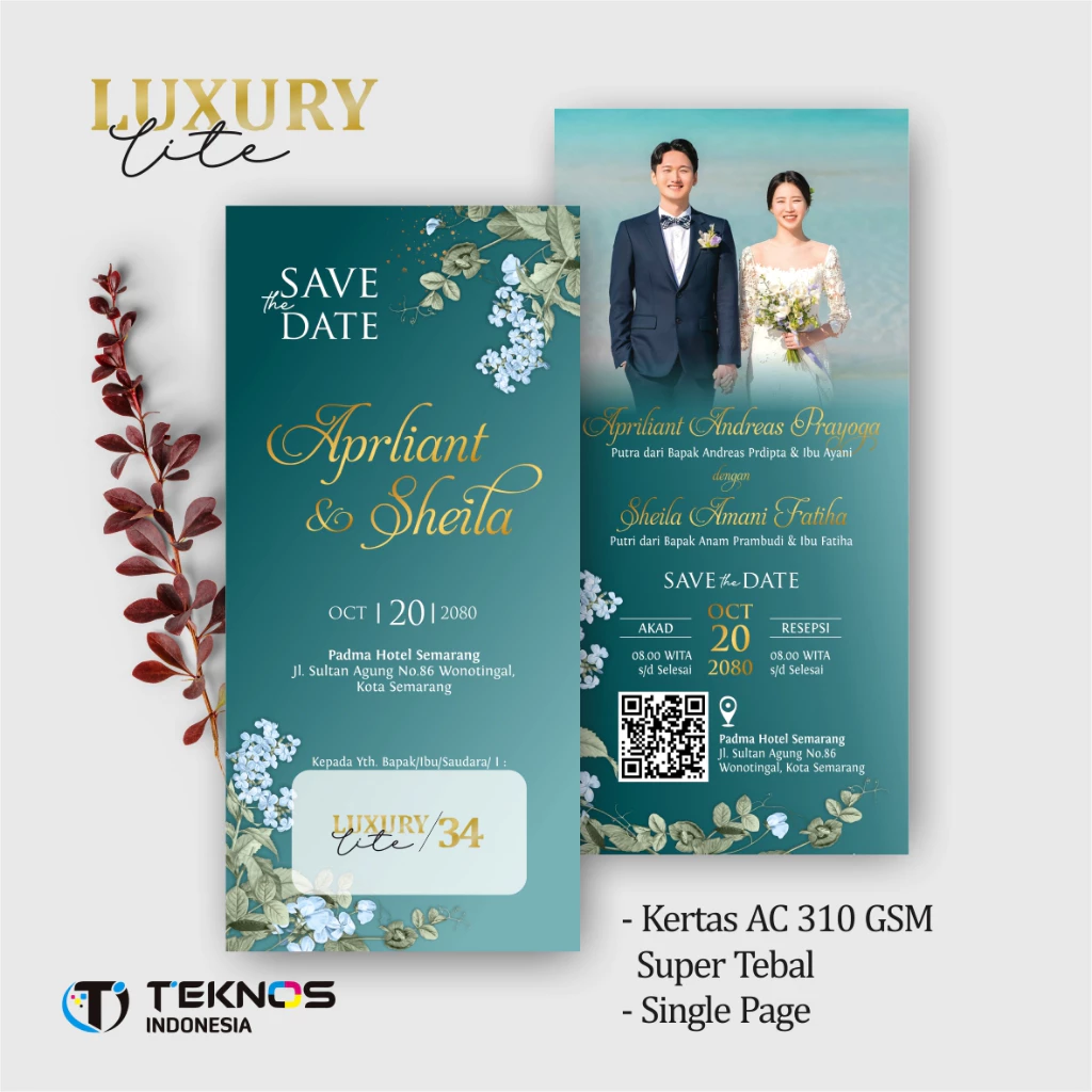 UNDANGAN PERNIKAHAN ELEGANT CUSTOM COLOUR - UNDANGAN PERNIKAHAN AESTHETIC LUXURY LITE - Gambar 35
