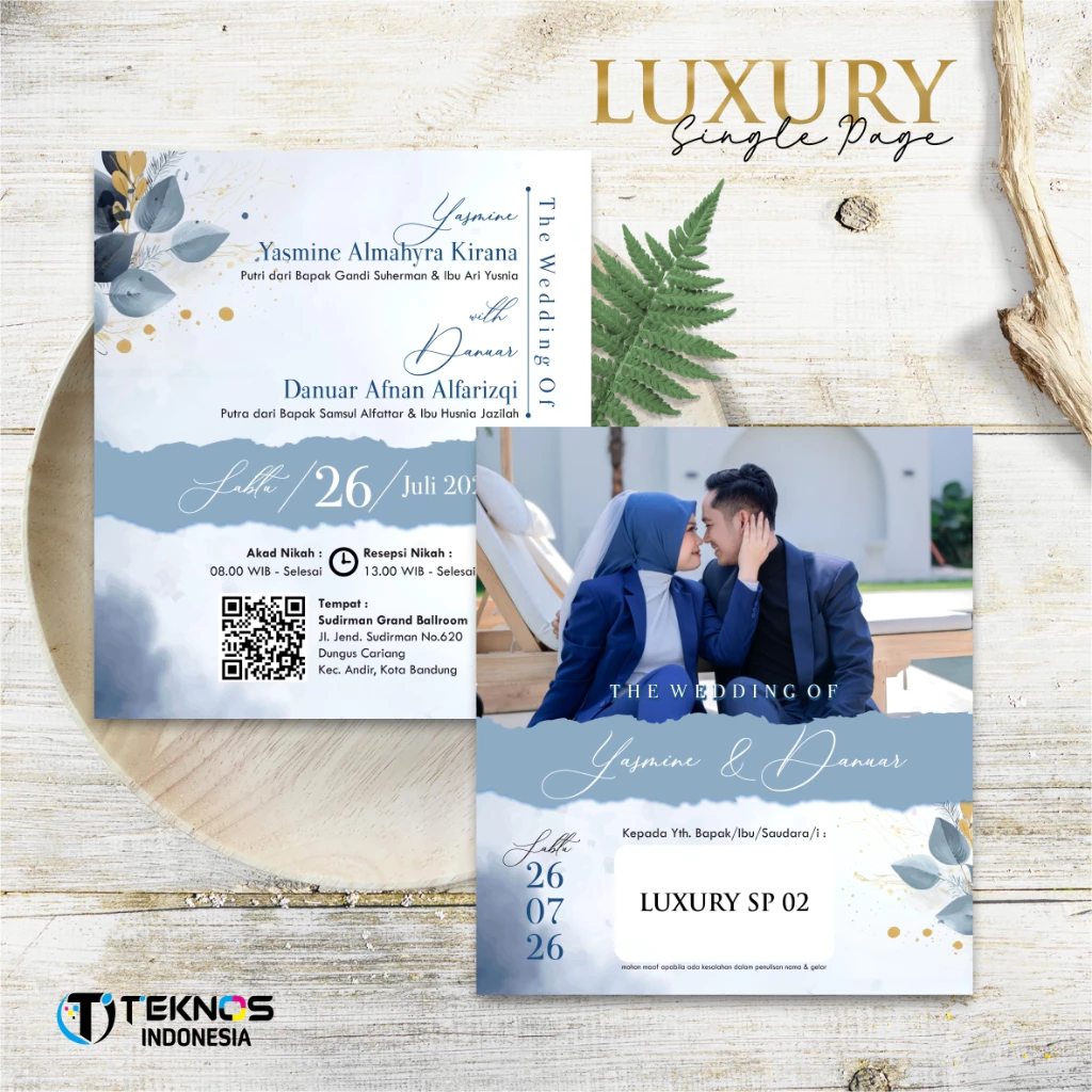 UNDANGAN NIKAH SIMPLE FOTO - WEDDING INVITATION LUXURY SINGLE PAGE - Gambar 3