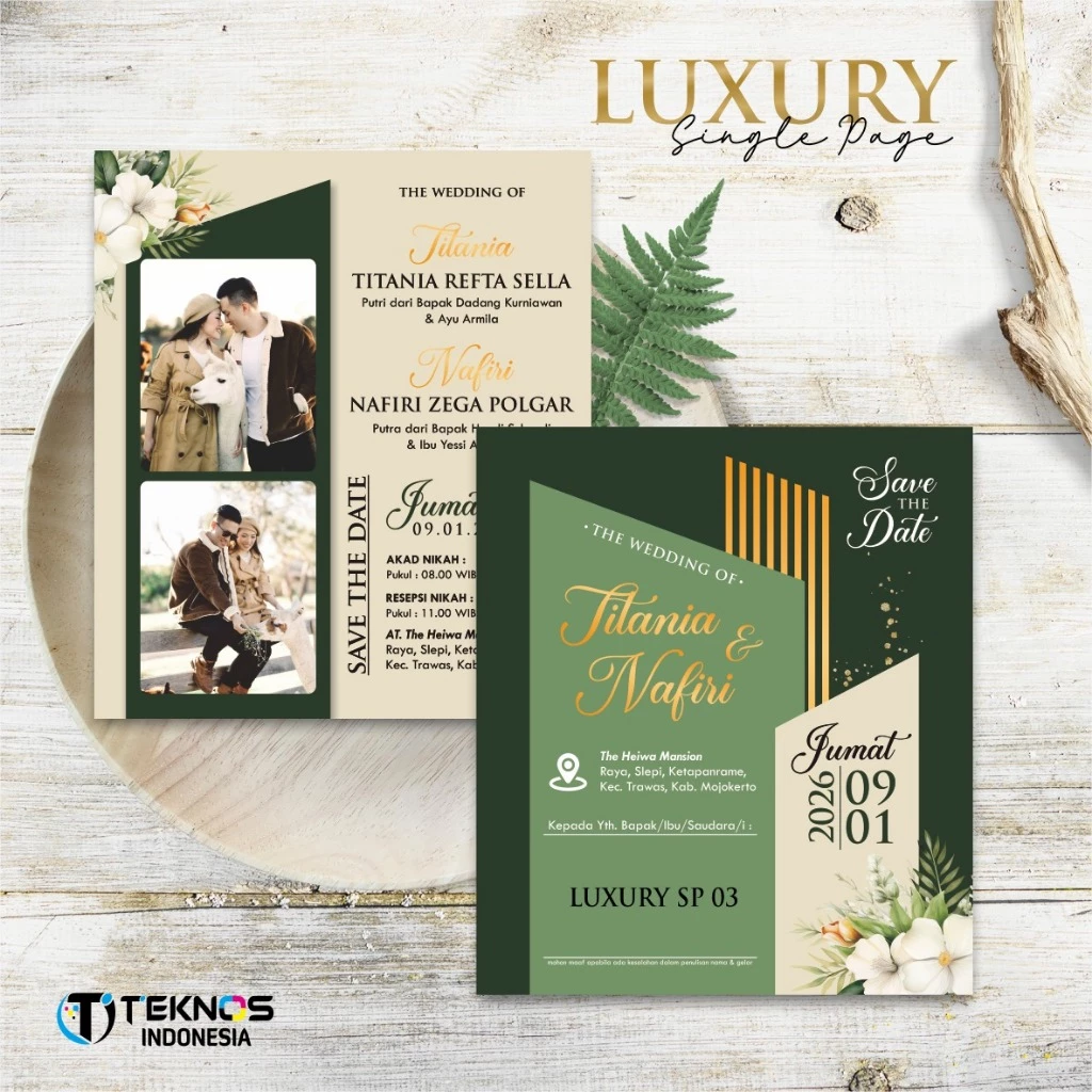 UNDANGAN NIKAH SIMPLE FOTO - WEDDING INVITATION LUXURY SINGLE PAGE - Gambar 4