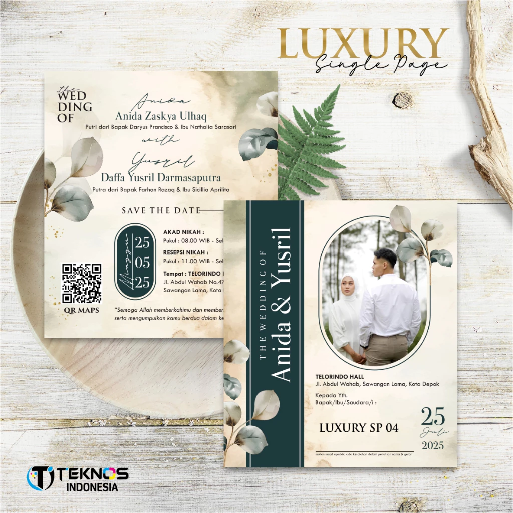 UNDANGAN NIKAH SIMPLE FOTO - WEDDING INVITATION LUXURY SINGLE PAGE - Gambar 5