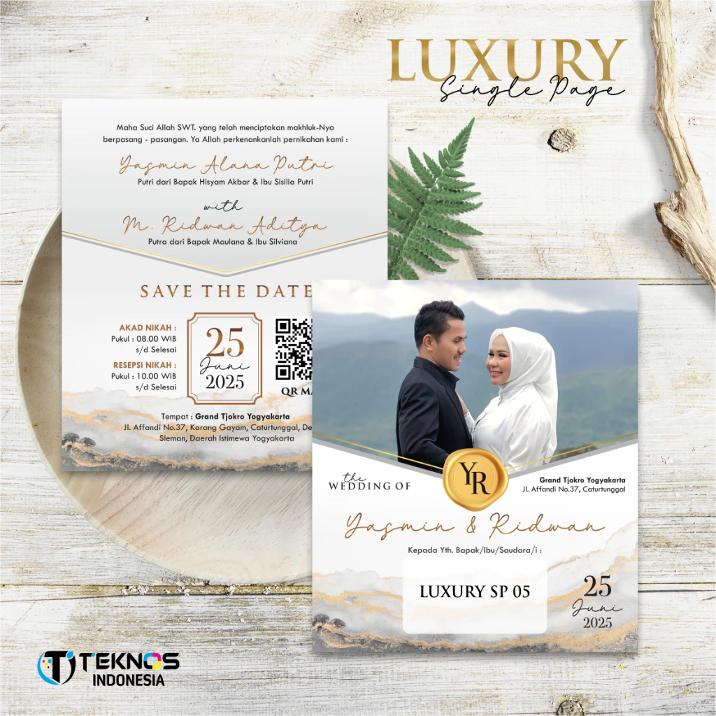 UNDANGAN NIKAH SIMPLE FOTO - WEDDING INVITATION LUXURY SINGLE PAGE - Gambar 6
