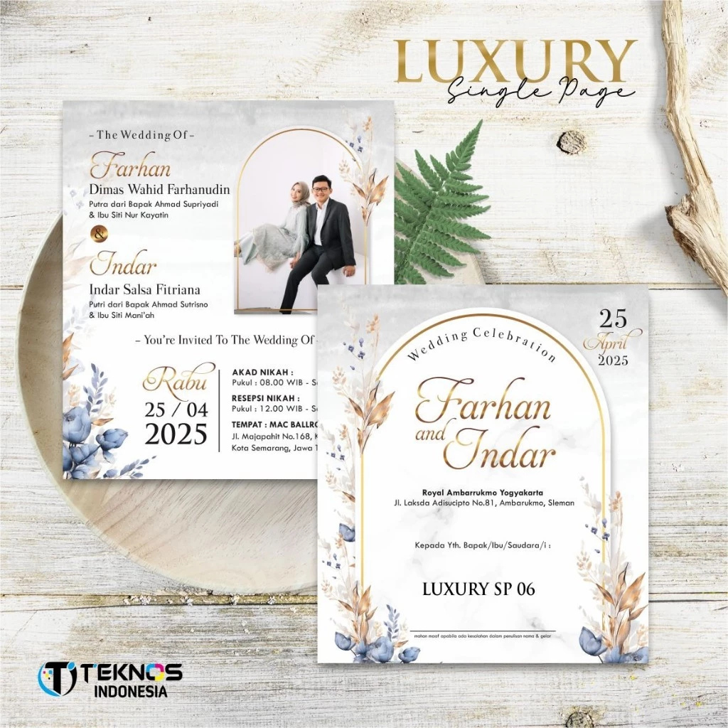 UNDANGAN NIKAH SIMPLE FOTO - WEDDING INVITATION LUXURY SINGLE PAGE - Gambar 7