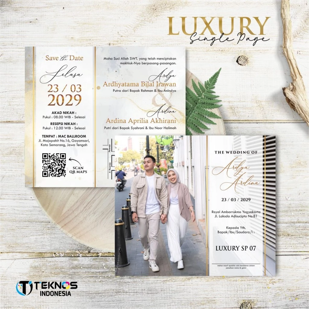 UNDANGAN NIKAH SIMPLE FOTO - WEDDING INVITATION LUXURY SINGLE PAGE - Gambar 8