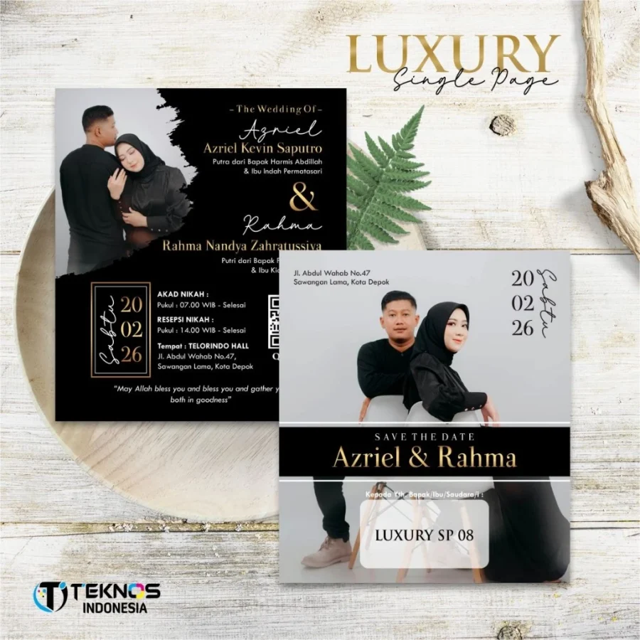 UNDANGAN NIKAH SIMPLE FOTO - WEDDING INVITATION LUXURY SINGLE PAGE