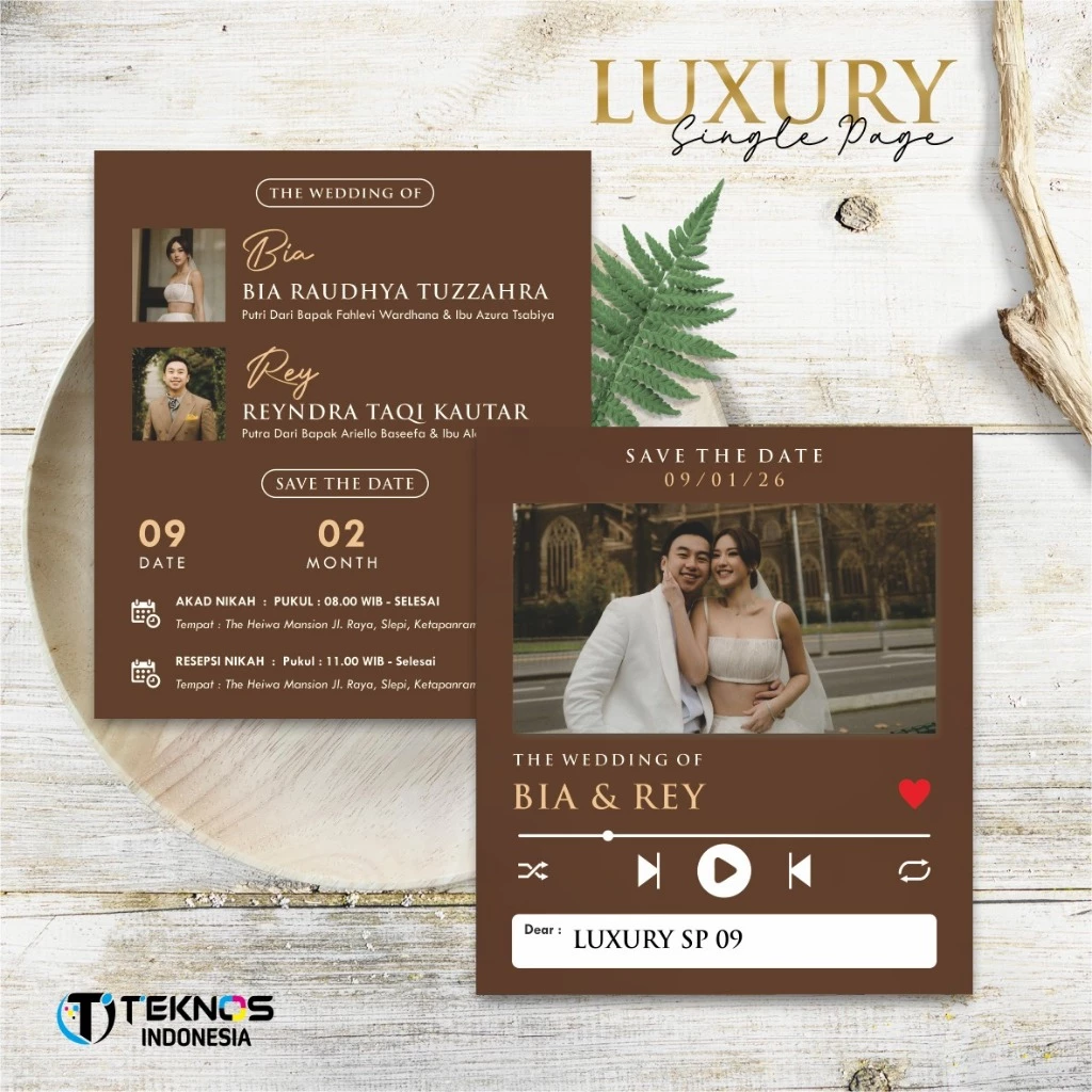 UNDANGAN NIKAH SIMPLE FOTO - WEDDING INVITATION LUXURY SINGLE PAGE - Gambar 10