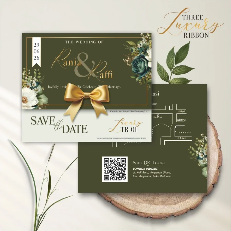 UNDANGAN PERNIKAHAN FOTO CUSTOM MEWAH - WEDDING INVITATION ELEGANT FULL COLOUR LUXURY TR