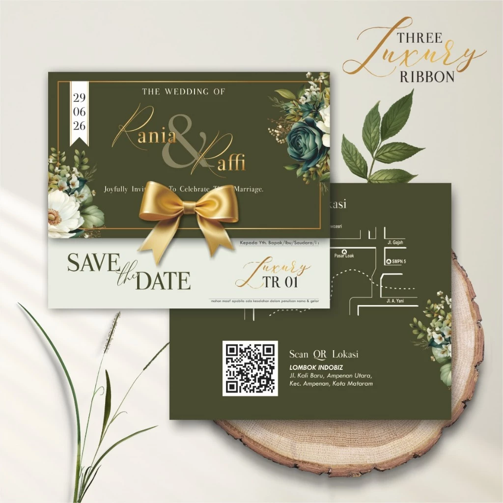 UNDANGAN PERNIKAHAN FOTO CUSTOM MEWAH - WEDDING INVITATION ELEGANT FULL COLOUR LUXURY TR
