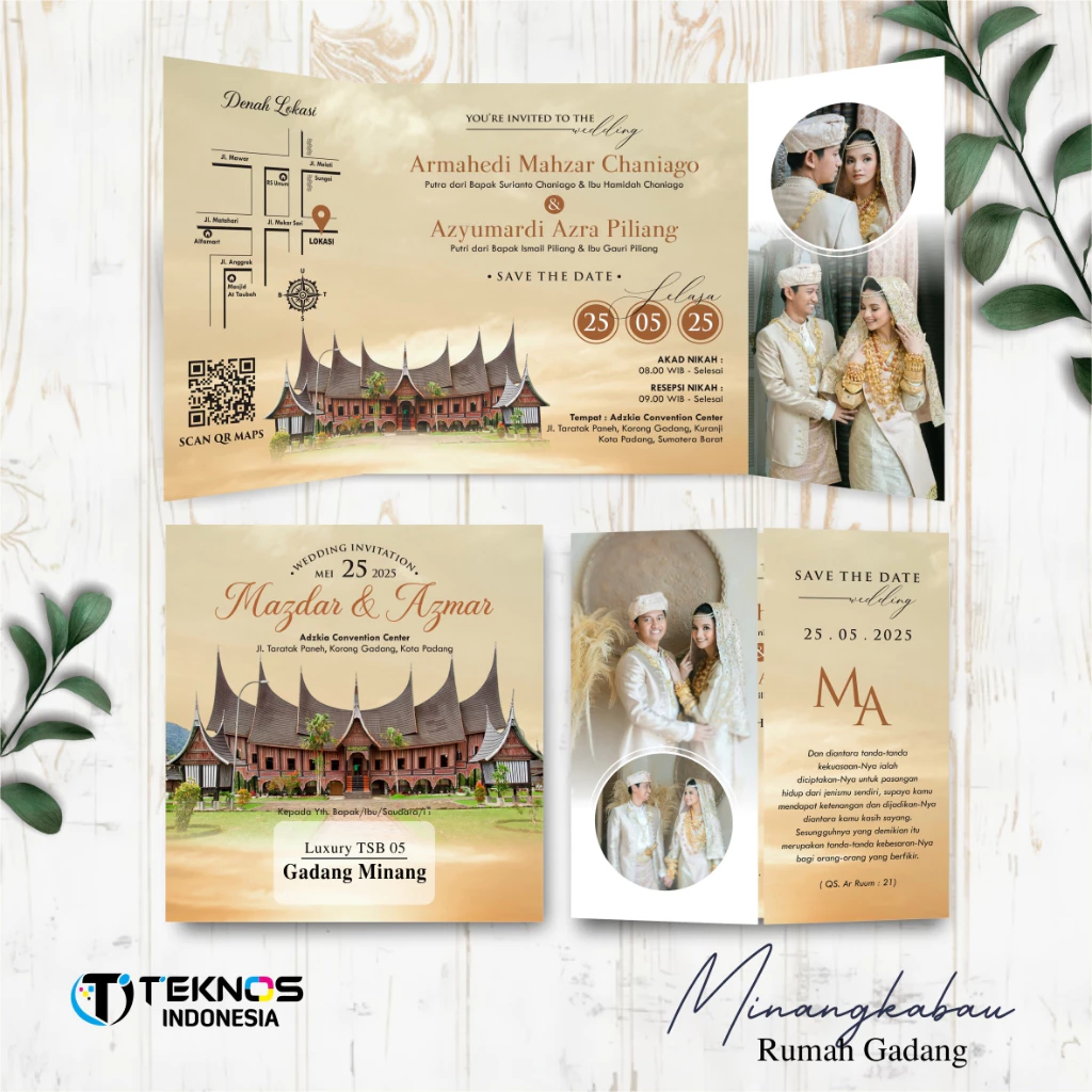 UNDANGAN PERNIKAHAN GLOSSY FULL COLOUR ELEGANT ETNIK - UNDANGAN PERNIKAHAN CUSTOM LUXURY TSB - Gambar 6