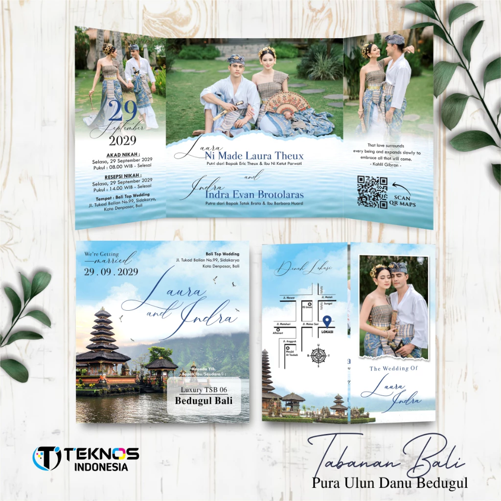 UNDANGAN PERNIKAHAN GLOSSY FULL COLOUR ELEGANT ETNIK - UNDANGAN PERNIKAHAN CUSTOM LUXURY TSB - Gambar 7