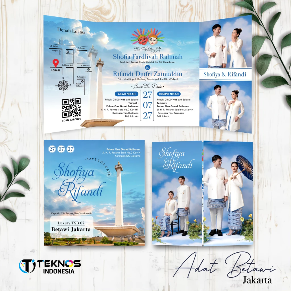 UNDANGAN PERNIKAHAN GLOSSY FULL COLOUR ELEGANT ETNIK - UNDANGAN PERNIKAHAN CUSTOM LUXURY TSB - Gambar 8