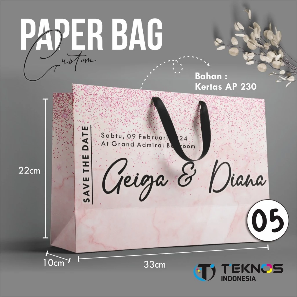 PAPERBAG CUSTOM - TAS PAPER BAG BRIDESMAID SIMPLE FULL COLOUR - Gambar 7