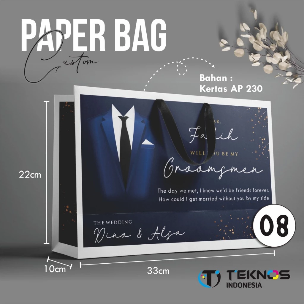 PAPERBAG CUSTOM - TAS PAPER BAG BRIDESMAID SIMPLE FULL COLOUR - Gambar 9
